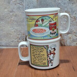 VTG 1993 Campbell Vegetable Soup Mug Coffee Cup Ad 1925 Set of 2